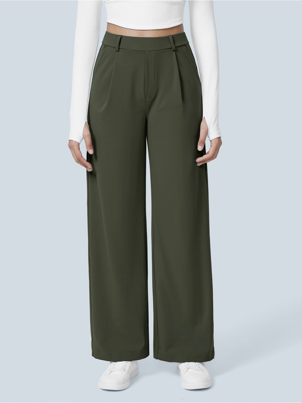 Halara Flex DayStretch High Waisted Pocket Straight Leg In Forest Night Size S